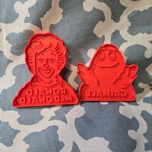 VINTAGE 80'S MCDONALD'S PLASTIC COOKIE CUTTERS RONALD AND GRIMMACE